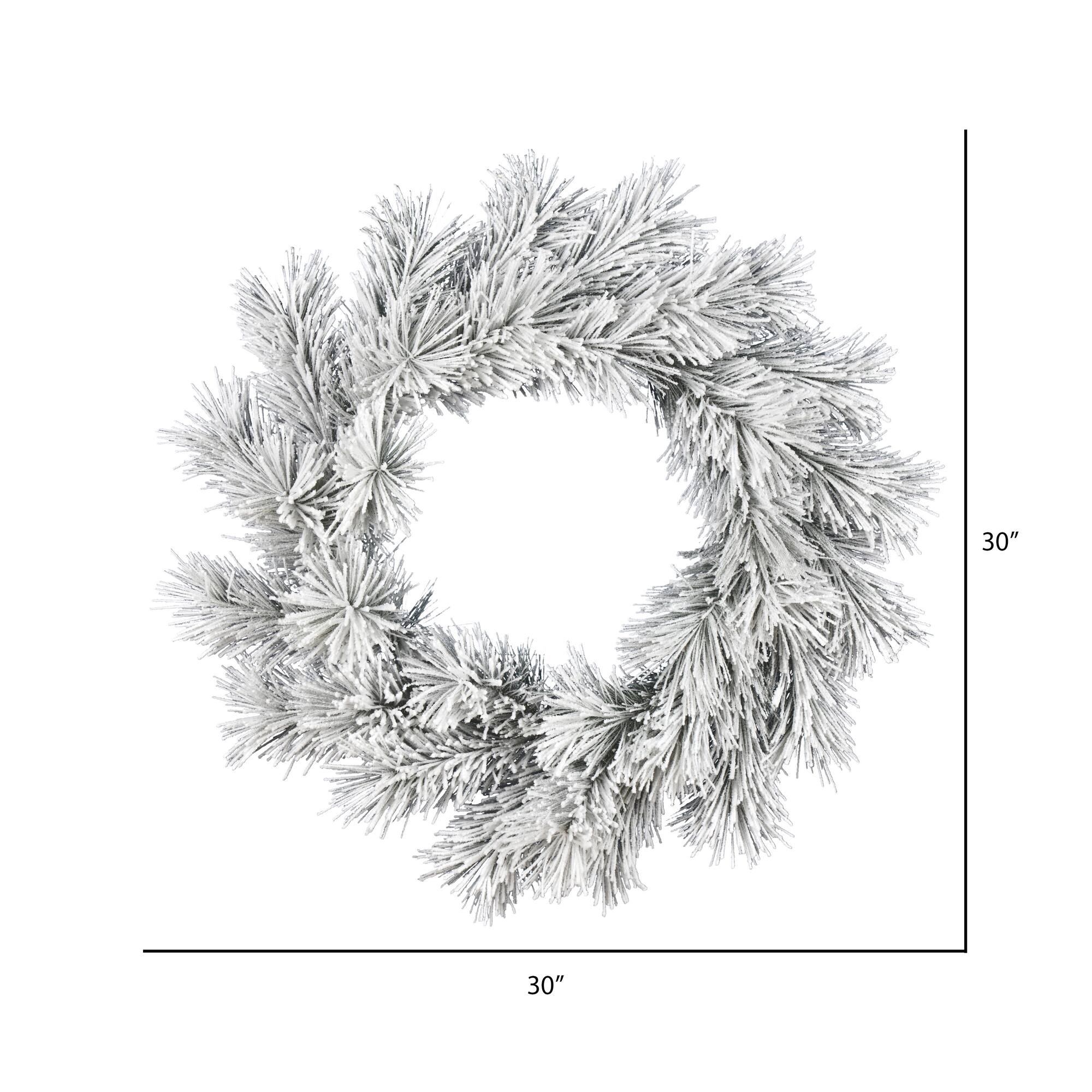 30" Frosted Beckett Pine Christmas Wreath